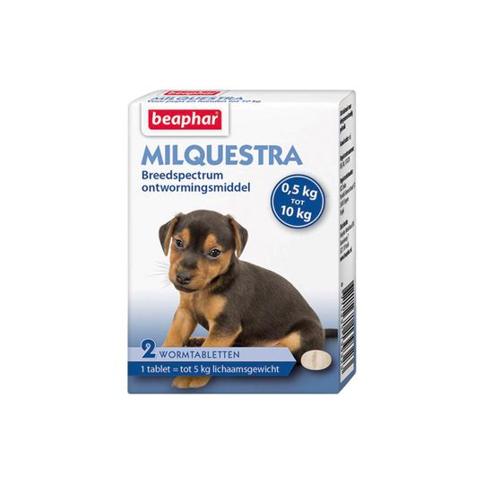 Milquestra hond - kleine hond / puppy 2 tabletten 0.5kg tot 10kg