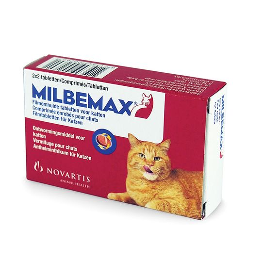 Milbemax kat rood 2 x 2 tabletten