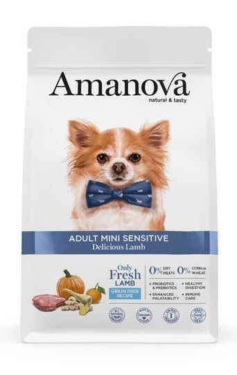 Amanova - Adult Mini Sensitive Delicious Lamb verkrijgbaar in 2 &amp; 7 kg