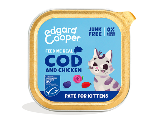Edgard &amp; Cooper - Kabeljauw en kip kitten paté 85gr