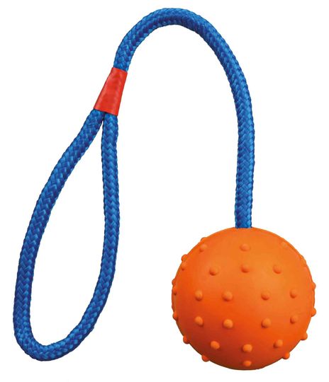 Trixie - Rubberen bal aan touw 30cm diverse kleuren