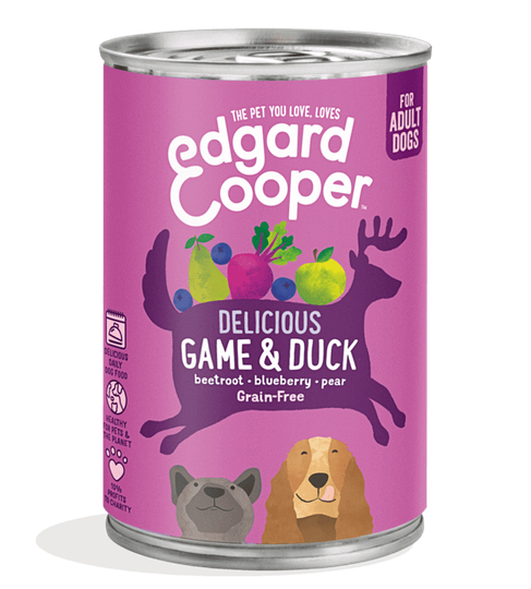 Edgard &amp; Cooper - blikvoeding game &amp; duck 400gr adult