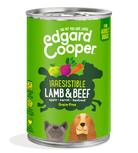 Edgard &amp; Cooper - blikvoeding lamb &amp; beef 400gr Adult