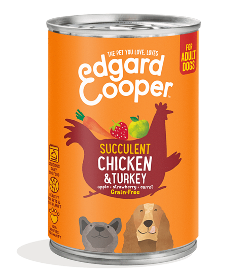 Edgard &amp; Cooper - blikvoeding chicken &amp; turkey 400gr adult