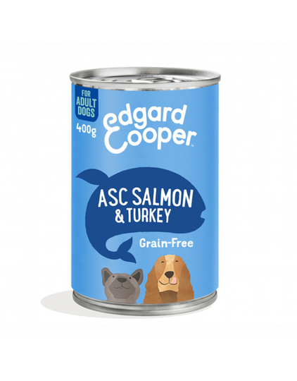Edgard &amp; Cooper - blikvoeding salmon &amp; turkey 400gr Adult