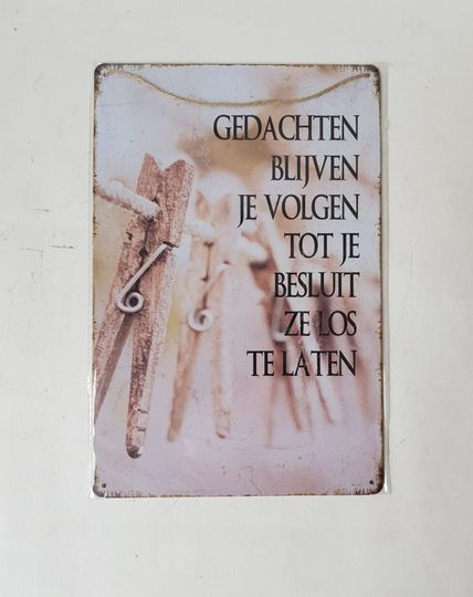 Metalen tekstbord