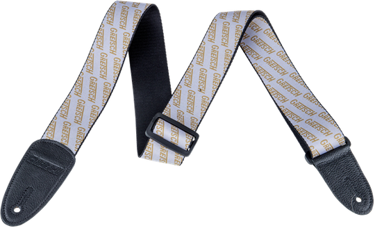 Gretsch Logo Strap White Gold