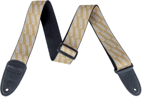 Gretsch Logo Strap Gold White