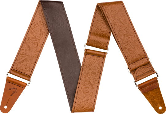 Fender Tooled Leather Strap Brown