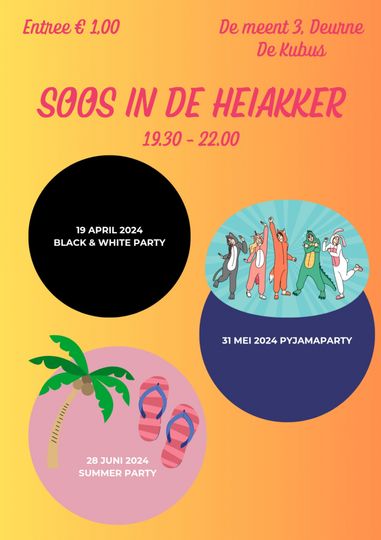 Soos-activiteiten in april-mei-juni